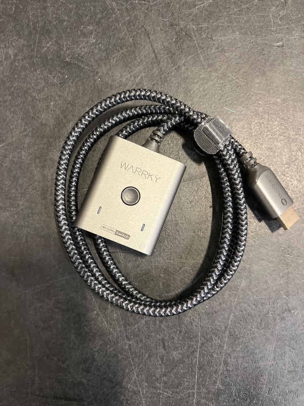 Photo 1 of HDMI Switch 2 in 1 Out 4K@60Hz, WARRKY[with 3.3ft Fixed Braided HDMI Cable, Aluminum Case, 2K@144Hz, HDCP 2.2] Bidirectional 2x1 Switcher Splitter Compatible for PS5/4, Xbox, Roku, FireStick, Switch