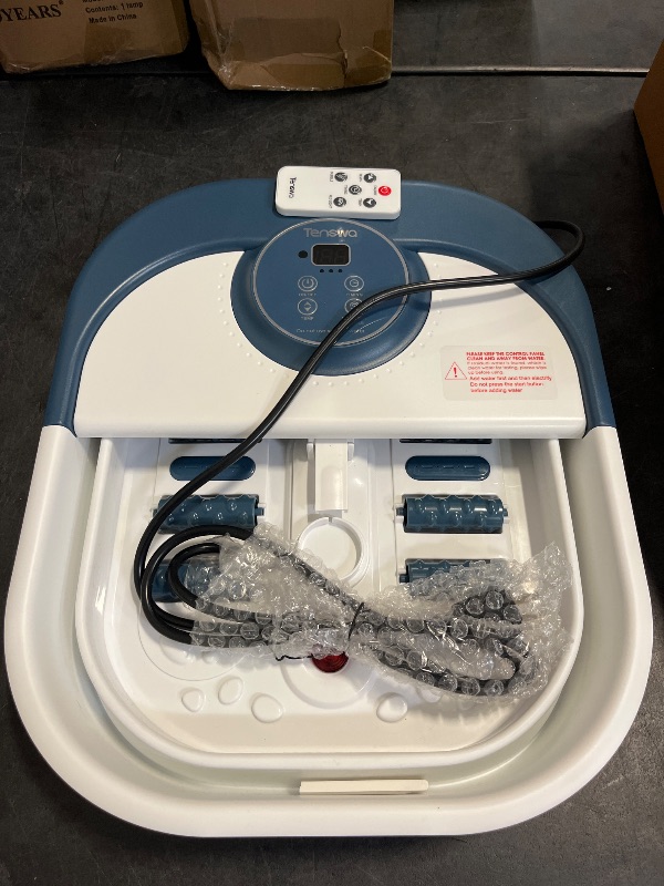 Photo 1 of Tenswa Collapsible Foot Spa Bath Massager with Heat, Bubbles, Pedicure Foot Spa with 8 Rollers, Tub for Stress Relief, Soaker with Mini Acupressure Massage Points & Temperature Control