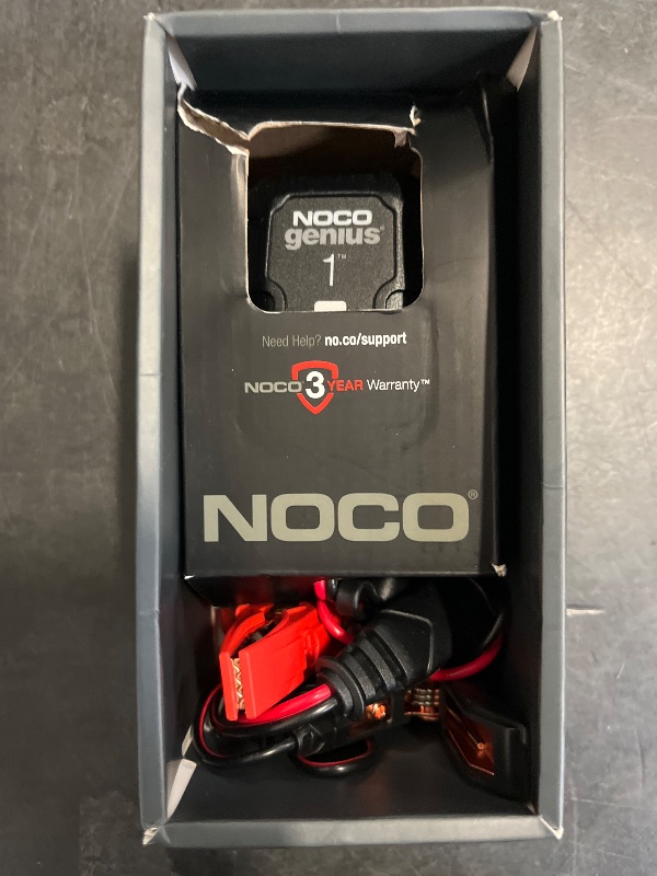 Photo 1 of NOCO GENIUS1, 1A Smart Car Battery Charger, 6V and 12V Automotive Charger, Battery Maintainer, Trickle Charger, Float Charger and Desulfator for Motorcycle, ATV, Lithium and Deep Cycle Batteries