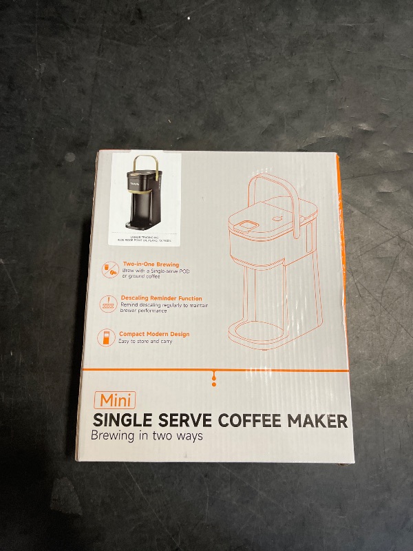 Photo 1 of Tastyle Single Serve One Cup Coffee Maker, for K Cups and Grounds, Mini Coffee Maker with Portable Handle, 6 to 12 Oz Brew Size, for Travel, Camping, Office, RV and Dorm, Black and Gold