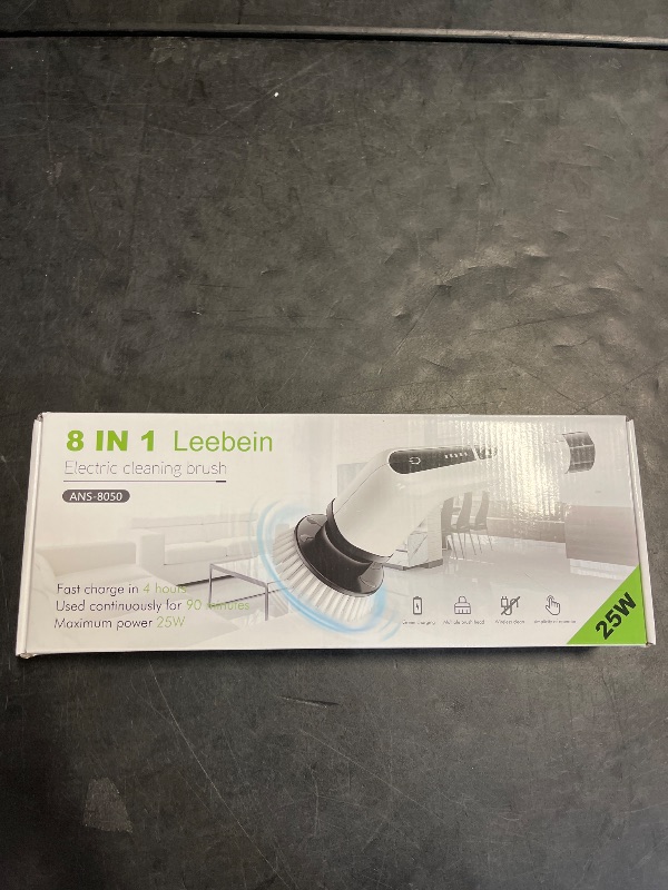 Photo 1 of Leebein Electric Spin Scrubber, Cordless Cleaning Brush with 8 Replaceable Brush Heads, Tub and Floor Tile 360 Power Scrubber Dual Speed with Adjustable & Detachable Handle for Bathroom Kitchen Car