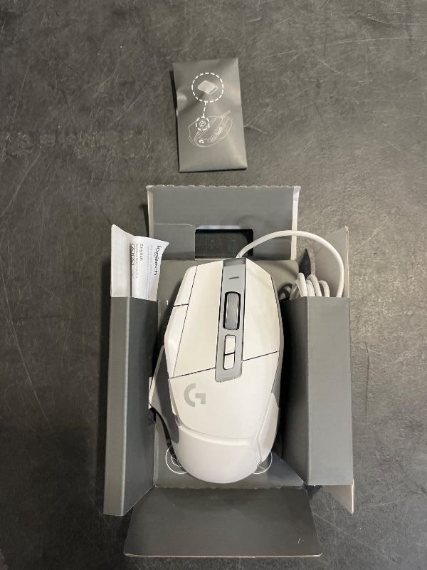 Photo 1 of Logitech G502 X Wired Gaming Mouse - LIGHTFORCE hybrid optical-mechanical primary switches, HERO 25K gaming sensor, compatible with PC - macOS/Windows - White