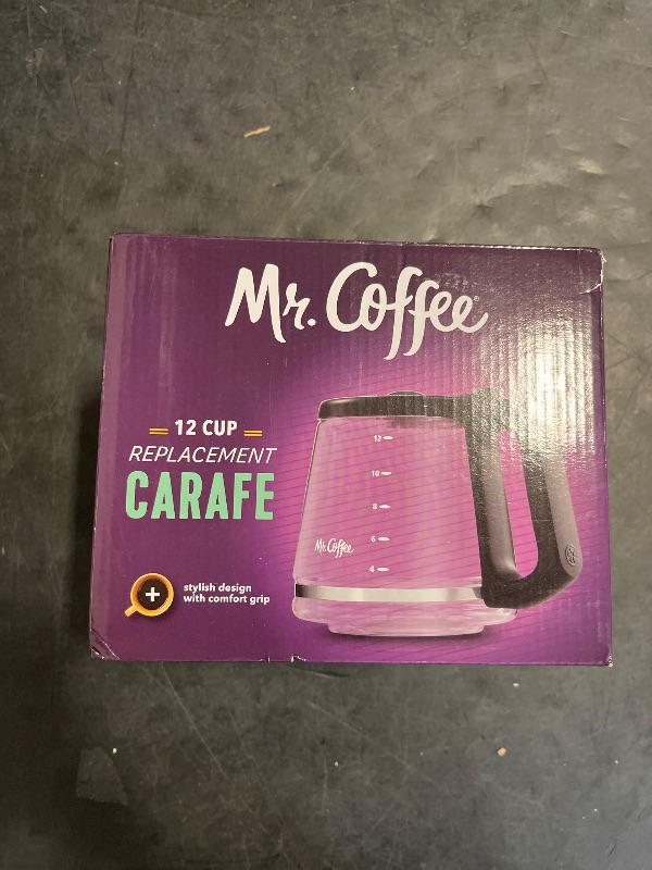 Photo 1 of Mr. Coffee 12-Cup Replacement Carafe – Compatible with Mr. Coffee 12 Cup Machines, Glass Pot with Black Handle