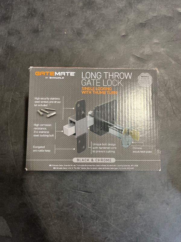Photo 1 of GateMate Long Throw Gate Lock 1490116, Euro Profile Gate Lock for Sheds, Gates & Garage Doors, Keyed Outside & Inside Thumb Turn, 316 Stainless Steel, For Wooden Gates & Doors Up to 2¾” (70mm), 5 Keys