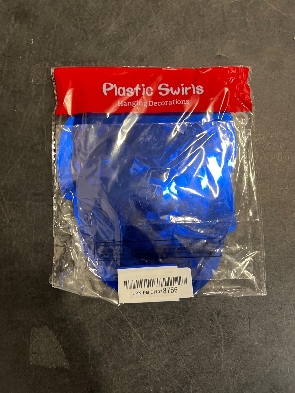 Photo 1 of Blue Party Hanging Swirl Decorations Plastic Streamer for Ceiling, Pack of 28