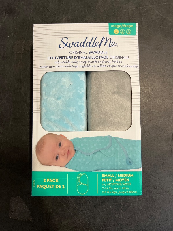 Photo 1 of SwaddleMe by Ingenuity Original Swaddle, Size Small/Medium, For Ages 0-3 Months, 7-14 Pounds, Up to 26 Inches Long, 2-Pack Baby Swaddle Blanket Wrap