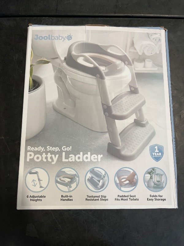 Photo 1 of Jool Baby Potty Training Seat with 2 Step Ladder for Toddlers - Soft Cushioned Seat & Splash Guard, Adjustable Height (Gray)