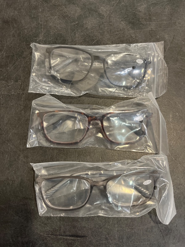 Photo 1 of SOCTICK Reading Glasses for Men,3 Pack Blue Light Blocking Readers for men with Comfort Spring Hinge,Large Wide Square Frame Readers,Stylish Computer Eyeglasses(+0.25)