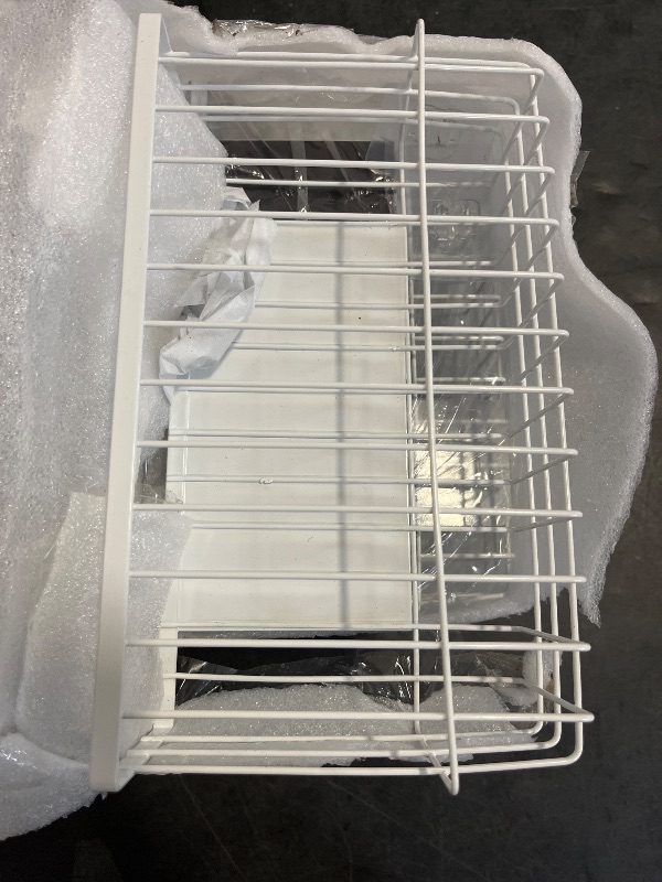Photo 1 of Menkxi 3 Pcs Magnetic or Adhesive Refrigerator Organizer Magnetic Baskets Kitchen Holder for Refrigerator Metal Shelf Rack Storage with 2 Types of Installation(White)