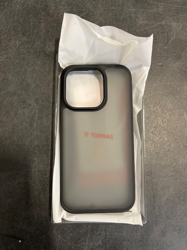 Photo 1 of TORRAS Shockproof for iPhone 15 Pro Case 6.1", 12FT Military Grade Drop Tested, Anti-Fingerprint Anti-Scratch Semi-Clear Back with Silicone Slim Thin Protective Phone Case for 15 Pro, Black