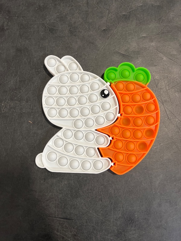 Photo 1 of Easter Bunny Poppers, Bunny Carrot Pop Bubble Fidget Sensory Toy, Puzzle Popper, Easter Gifts for Kids,Toddler, Easter Basket for Toddlers Girl, Easter Toys, Stocking Easter Basket Stuffers (White)