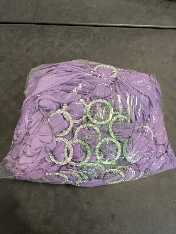 Photo 1 of Babenest Spandex Chair Sashes Bows 100PCS Premium Stretch Chair Cover Band with Buckle Slider Universal Elastic Chair Ties for Wedding Party Ceremony Reception Banquet Decoration (Purple)