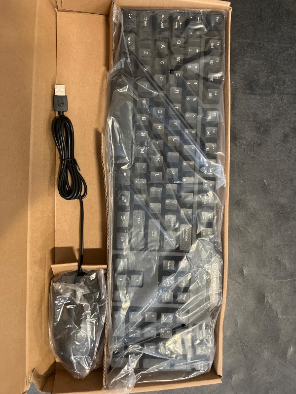 Photo 1 of Wired Keyboard and Mouse Combo, Gofreetech Full-Size Keyboard and Mouse Combo with Optical Wired Mouse, USB Plug-and-Play, Compatible with Windows Mac OS Laptop/Desktop/PC