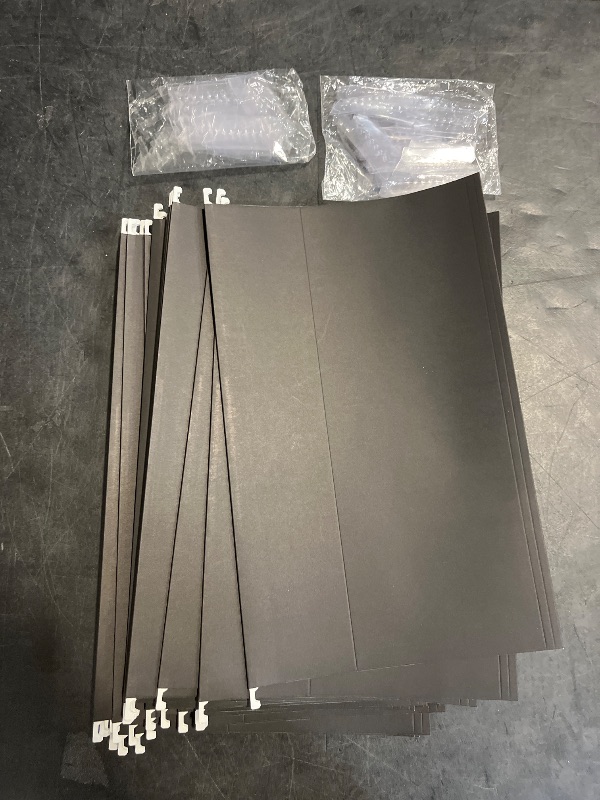Photo 1 of Extra Capacity Legal Size Plastic Hanging File Folders,2" Expanding Accordian Pocket with Black Insert Gasket,Heavy Duty for Filing Cabinet,Hard and Durable Hang Folders,Legal Size,12 Pack(Black)