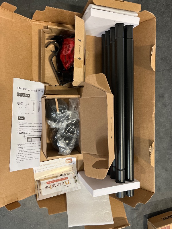 Photo 1 of KAMANINA Black Curtain Rods for Windows 66 to 120 Inches (5.5-10ft), Long Heavy Duty Curtain Rod, 7/8 Inch Decorative Drapery Rod with Round Finials