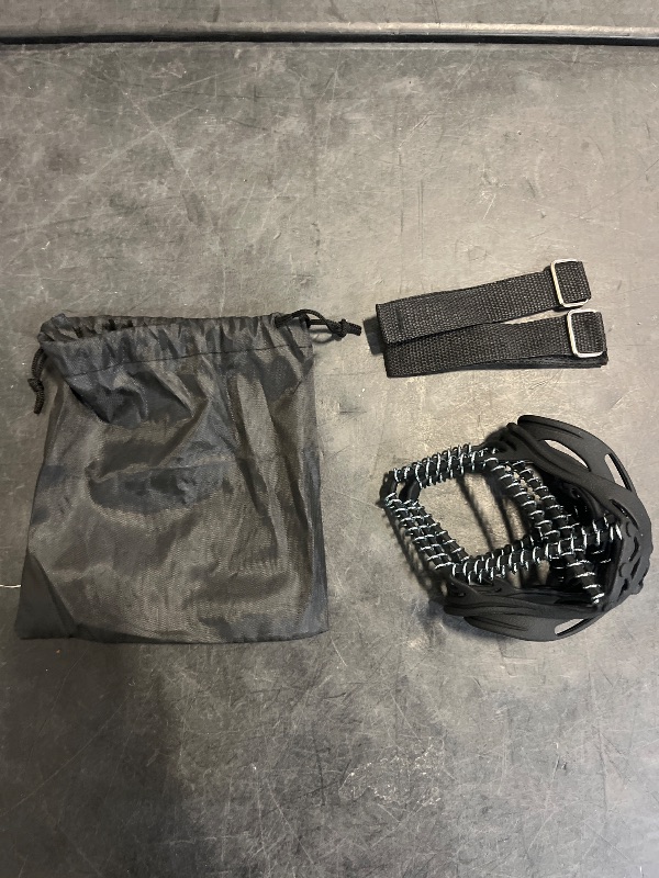 Photo 1 of Ice Cleats, Highly elastic Traction Cleats Grippers with magic tape Straps and Storage Bag, Anti Slip Walk Traction Cleats for Hiking Walking on Snow and Ice (M: Women5-10/Men3-8/foot length221-255mm)