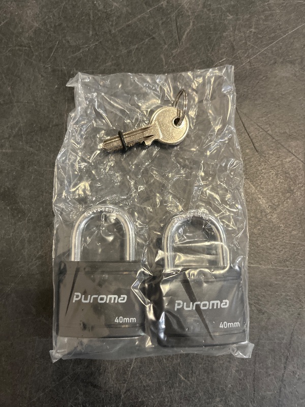 Photo 1 of Puroma 2 Pack Keyed Padlock with 3 Keys Alike, 1.1 Inch Locker Lock 40mm Heavy-Duty Locks for Gate Fence Hasp Cabinet Toolbox School Gym Locker (Black)