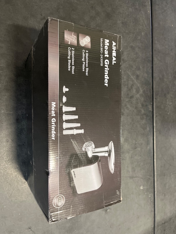 Photo 1 of Electric Meat Grinder, Sausage Stuffer with 3 Sausage Tubes, 2 Blades, 3 Plates, 3200W Max, Meat Grinder Heavy Duty for Home Kitchen Use, Stainless Steel (Black)