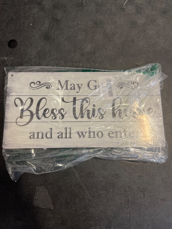 Photo 1 of May God Bless This Home Decor Sign, Printed Wood Wall Art Sign, God Bless Sign, Home Signs Decor, Hanging Wood Sign Home Decor, Rustic Farmhouse Wood Sign Decor Wall Art, Christian Gifts 12x6 in
