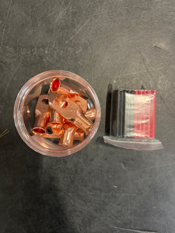 Photo 1 of haisstronica 10pcs 1 AWG - 5/16" (M8) Battery Cable Lugs, Heavy Duty Copper Wire Lugs with 10pcs 3:1 Adhesive Heat Shrink Tubing, 1 Gauge Wire Connectors Battery Terminal Connector, Battery Cable Ends