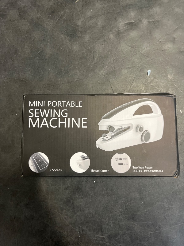Photo 1 of Handheld sewing machine, portable, mini sewing machine, easy to use, fast sewing speed, suitable for sewing clothes, fabric, DIY Home machine for beginners(Black)