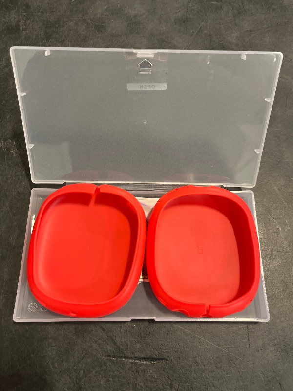 Photo 1 of Silicone Case Cover for AirPods Max Headphones, Ear Pad Case Cover/Ear Cups Cover/Headband Cover for AirPods Max (USB-C/Lightning)(2024/2020),Accessories Silicone Protector for Apple AirPod Max, Red