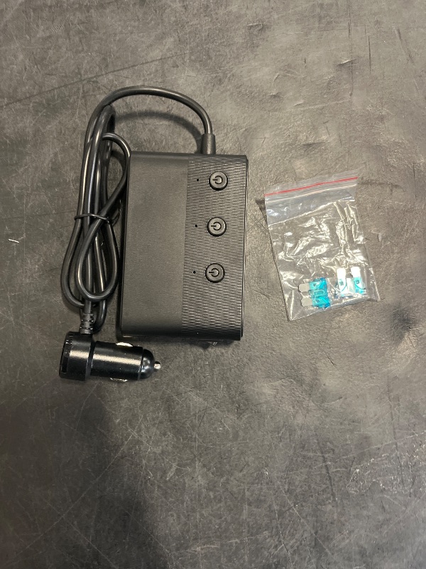 Photo 1 of 7 in 1 Cigarette Lighter Splitter, LIHAN 3 Socket Car Charger Adapter, Type-C QC3.0 PD 30W Charging, Dual USB Charging Ports, Independent Switches, LED Voltmeter, Plug Outlet 12V/24V(3.3ft Cable)