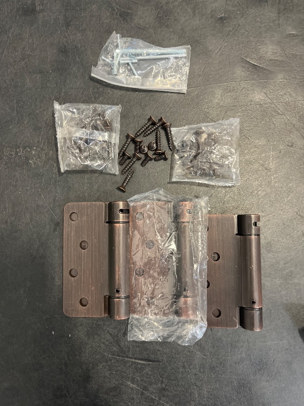 Photo 1 of Haidms 3 Pack Spring Hinge 4 Inch Oil Rubbed Bronze Self Closing Door Hinges with 1/4'' Radius Corner Adjustable Tension for Residential & Heavy-Duty Door Hardware