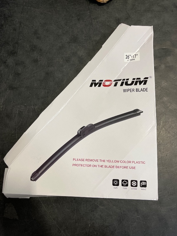 Photo 1 of MOTIUM OEM QUALITY Premium All-Season Windshield Wiper Blades (26"+17" pair for front windshield)…