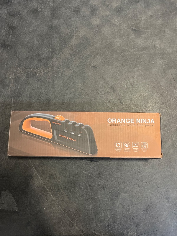 Photo 1 of Orange Ninja Knife Sharpeners for Kitchen- 5 Adjustable Sharpening Angle- Premium Quality - Handheld Knives & Pocket Knife Sharpener by Sharp Pebble
