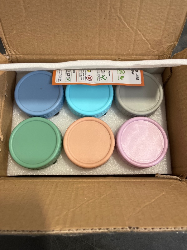 Photo 1 of DRKIO 6 Pack Glass Baby Food Storage Containers - 4 Oz Baby Food Jars with Lids Baby Food Maker Microwave Dishwasher Freezer Safe 100% Leak Proof BPA Free Reusable