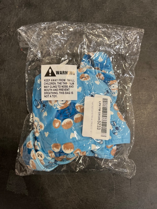 Photo 1 of Dog Diaper for Male Boy Belly Band Reusable Washable with Suspenders Soft Fleece (Blue Bear, M: Waist 13" - 16")