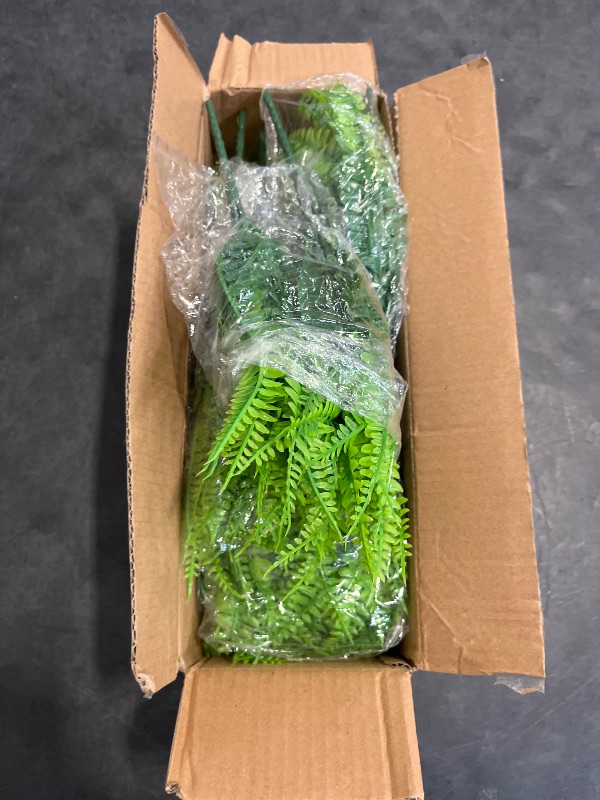 Photo 1 of Artificial Boston Fake Fern Plants Bushes 20Packs Faux Plants Shrubs Greenery UV Resistant for Garden House Office Indoor Outdoor Décor