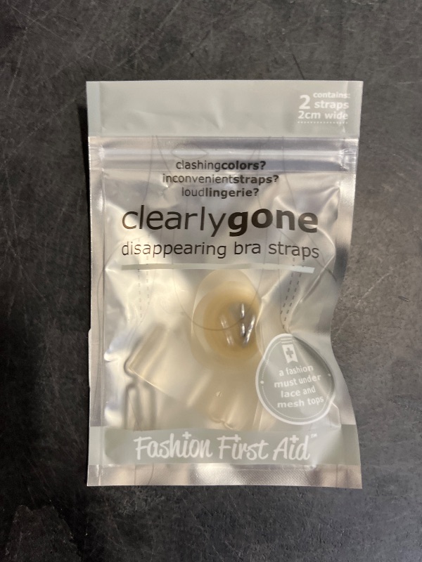 Photo 1 of Fashion First Aid Clearly Gone: Invisible Clear Bra Straps WIDE (3/4 inch), Quality Metal Hooks, 1 Pair