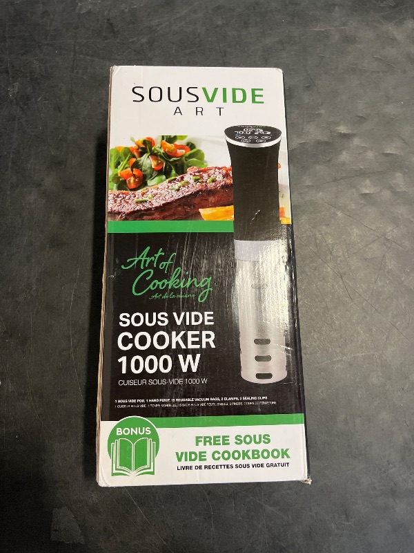Photo 1 of SOUSVIDE ART Sous Vide Cooker Kit - 1000W Immersion Circulator - 15 Vacuum Bags, Pump, Digital Timer and Temperature Control; Complete Sous Vide Machine Cooking Kit for Home Chefs and Beginners