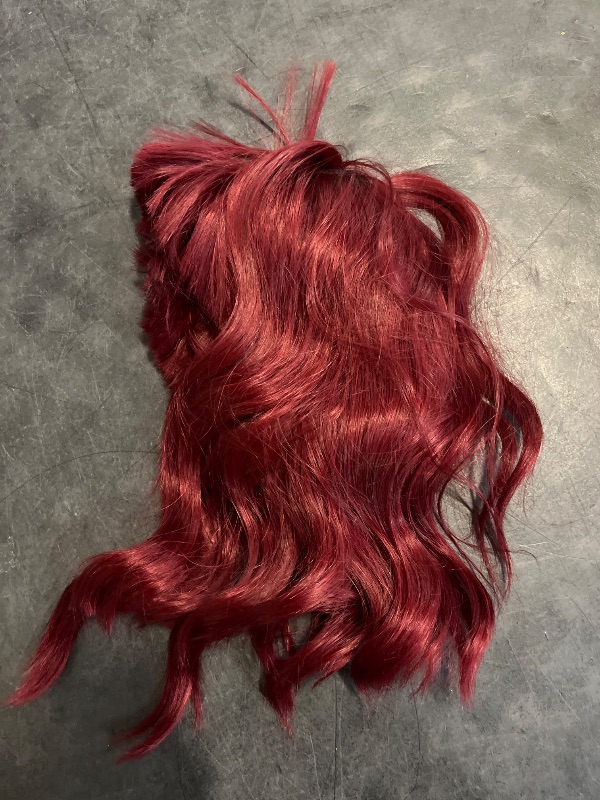 Photo 1 of ATAYEA Red Wig with Bangs Short Wavy Wigs for Women Wine Red Curly Shoulder Length Bob Wig Synthetic fiber Wigs for Daily Party Use?14 Inch