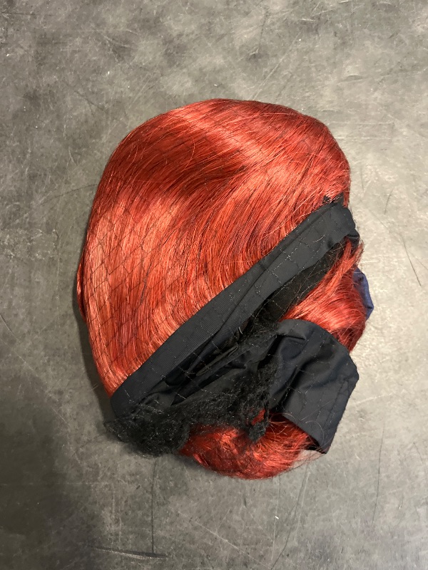 Photo 1 of Colorful Queen Reddish Brown Headband Wig Auburn Body Wave Headband Wig Copper Red Colored Long Wavy Wig with Headband 26 Inch Glueless Half Wig