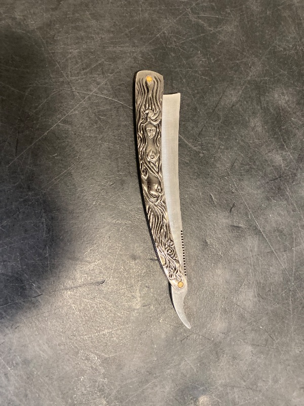 Photo 1 of Mens Straight Razor – Barber Razor Blade (11.4") with Secure Grip for Precise Hairline & Beard Lines, Carbon Steel Blade for Accurate & Smooth Shaving – Designed for Daily Grooming & Barbershop Use