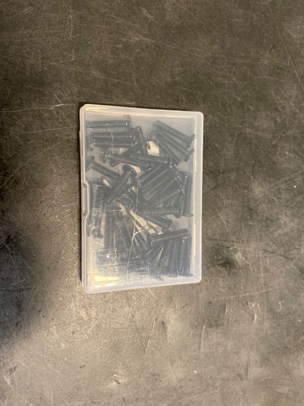 Photo 1 of 40 PCS M5 x 25mm Flat Head Socket Cap Screws Bolts, Flat Round Head Furniture Allen Bolts, Stainless Steel 304, Black Coating, Screwdriver Bit Included