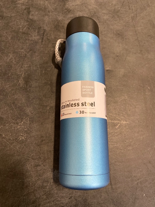 Photo 1 of 17 oz Stainless Steel Water Bottle Double Wall Vacuum Insulated Kids Wide Mouth Flask with Leakproof Portable Lid (Air Force Blue)