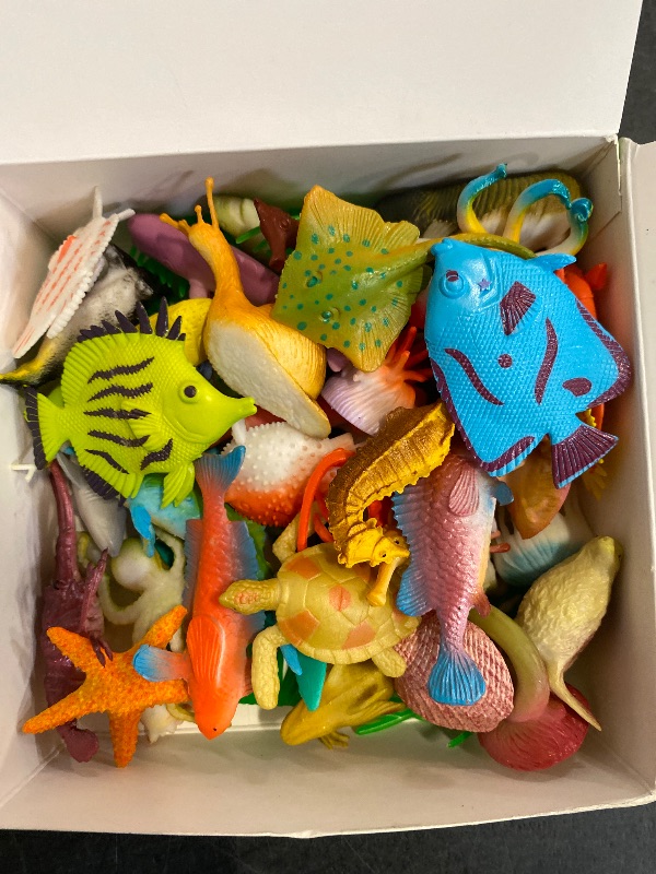 Photo 1 of Funcorn Toys Ocean Sea Animal, 52 Pack Assorted Mini Vinyl Plastic Animal Toy Set, Realistic Under The Sea Life Figure Bath Toy for Child Educational Party Cake Cupcake Topper,Valentines Day Gift