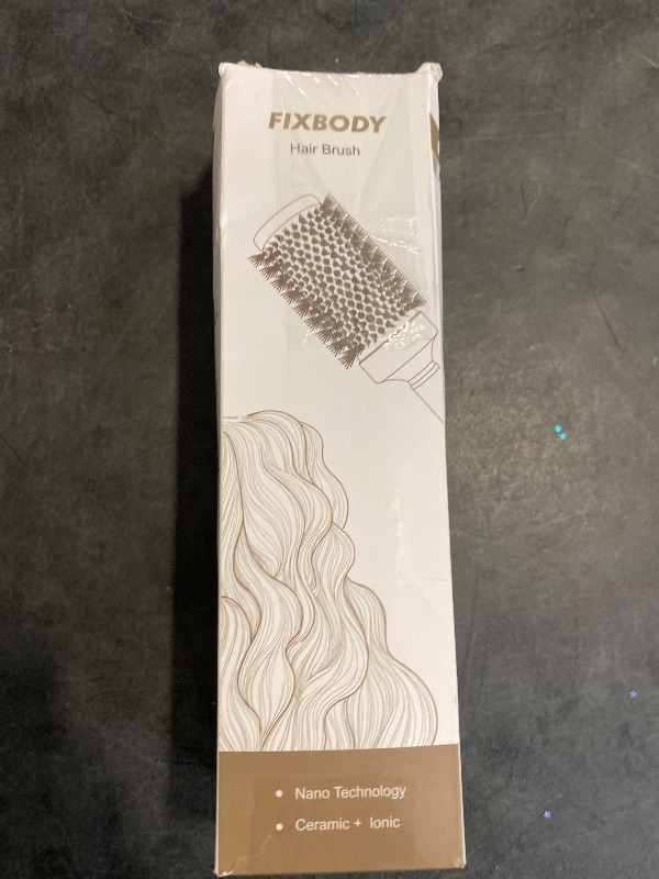 Photo 1 of FIXBODY Hair Brush, Round Brush for Blow Drying, Curling, Styling, Nano Thermal Ceramic & Ionic Tech, Boar Bristle, Volume & Shine, Brown (3 Inch, 1.7 Inch Barrel)