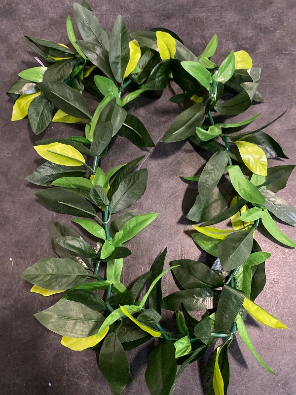 Photo 1 of Thiccywoov Hawaiian Graduation Lei Maile Lei Artificial Realistic Green Leaves 2025 Graduation Gift for Hawaiian Grad Luau Party Decorations, 3.28ft