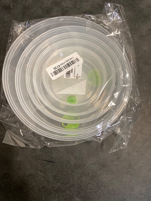 Photo 1 of Set of 5 Microwave Plate Covers with Adjustable Steam Vents; Microwave Splatter Covers - Mixed Sizes for Large & Small Food Plates Bowls