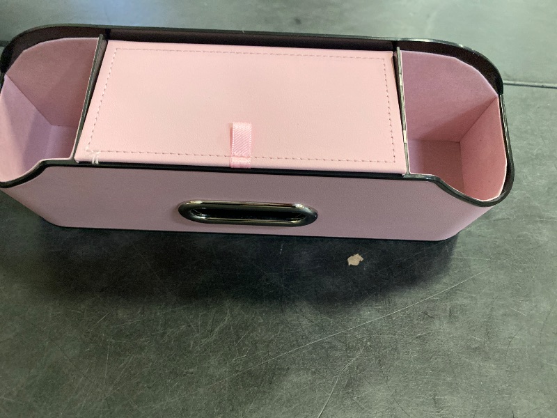 Photo 1 of Sancaral Car Rear Backseat Extra Multifunctional Drink Cup Holder Organizers with Tissue Storage Box Organizer & Hooks for Car Seat Back. Pink