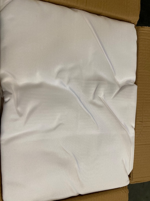 Photo 1 of Fitable 6 Pack White Round Tablecloths - 120 Inches in Diameter - Stain Resistant and Washable Table Clothes, Polyester Fabric Table Covers for Wedding, Party, Banquet, Formal Events
