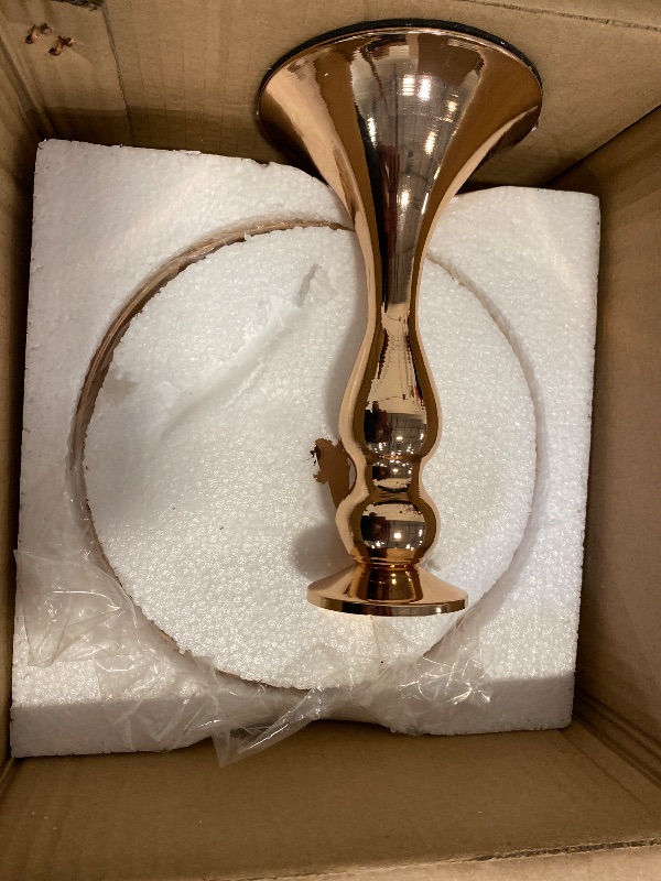 Photo 1 of Loticy 8 Inches 20cm Gold Round Mirror Cake Stand Cupcake Stands Metal Pedestal Holder with Crystals, Party Dessert Cheese Display Plate for Wedding Party Birthday Baby Shower Celebration Home Decor