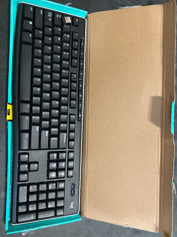 Photo 1 of Logitech K270 Wireless Keyboard for Windows, 2.4 GHz Wireless, Full-Size, Number Pad, 8 Multimedia Keys, 2-Year Battery Life, Compatible with PC, Laptop, Black