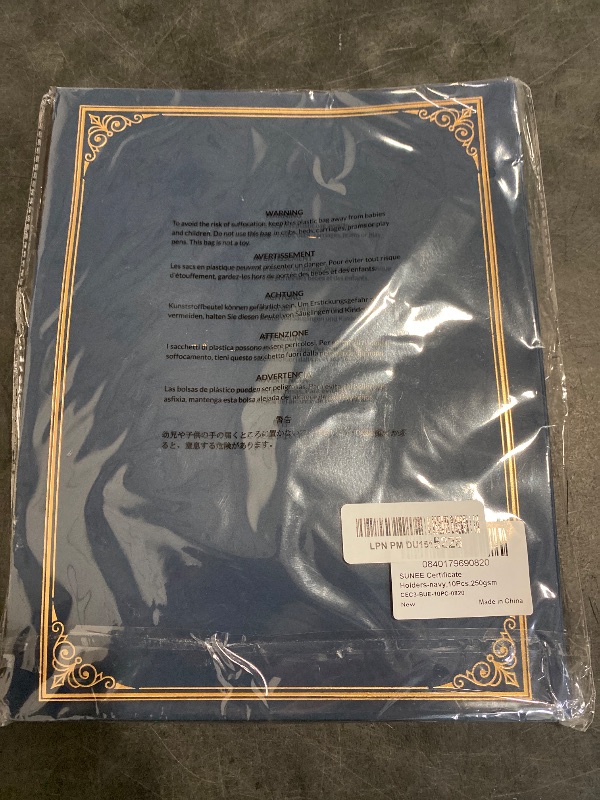 Photo 1 of SUNEE 10 Packs Navy Blue Certificate Holders, 250gsm, for 8.5x11 Award Certificates, Certificate Covers with Gold Foil Border