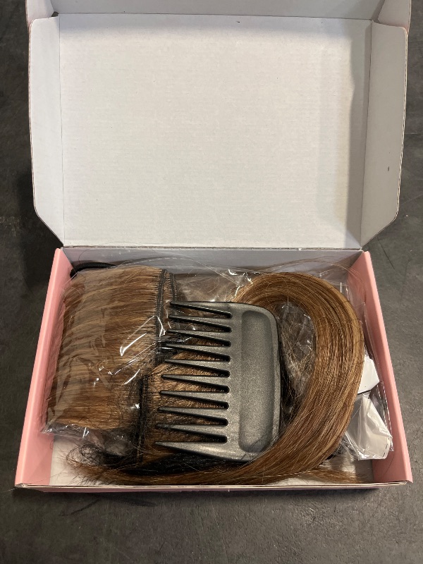Photo 1 of NTYNTY Hair Extensions, 14" Short Clip in Hair Extensions 4PCS Straight Natural Soft Synthetic Hairpiece for Women - Light Brown with Highlights